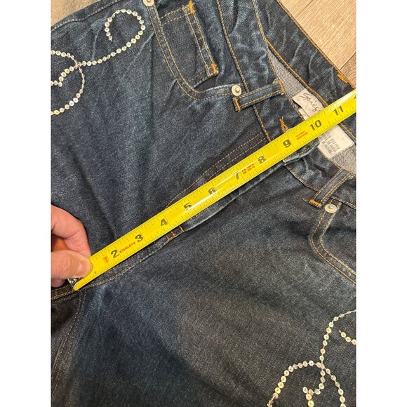 Spiegel Embellished Silver Sequined Swirl Denim Bootcut Flare Jeans Size 6 - Picture 5 of 10